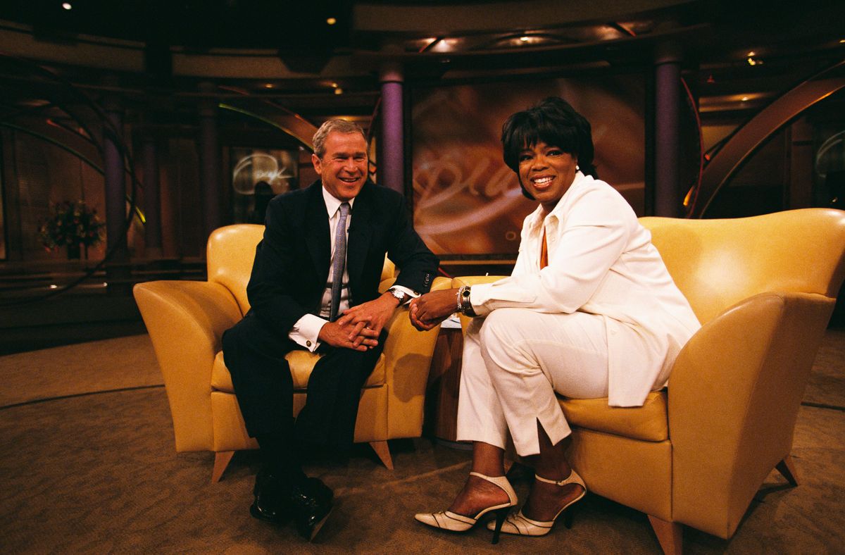 George W. Bush és Oprah Winfrey a The Oprah Winfrey Show-ban. 