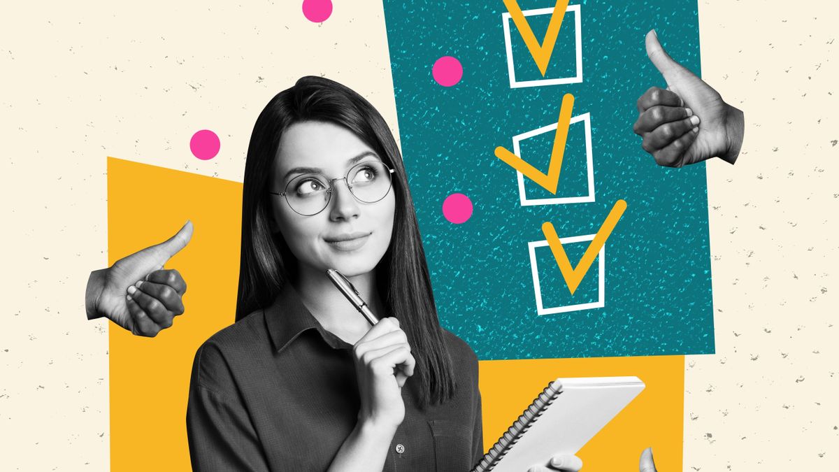 IQ-teszten gondolkodó nő