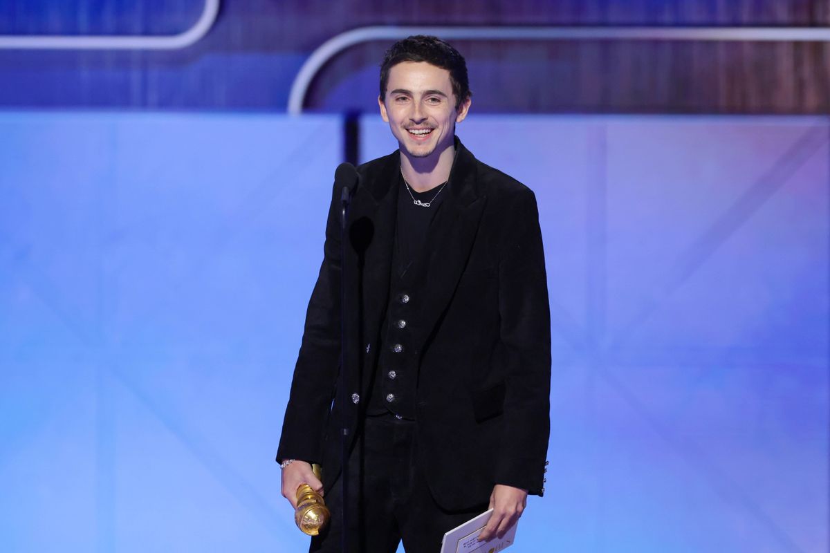 Timothée Chalamet a Golden Globe színpadán