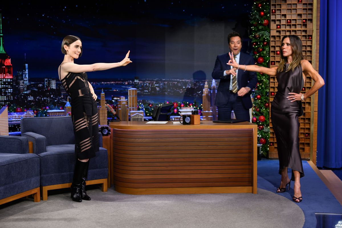 Lily Collinst megríkatta Victoria Beckham a The Tonight Show Starring Jimmy Fallon felvételén.