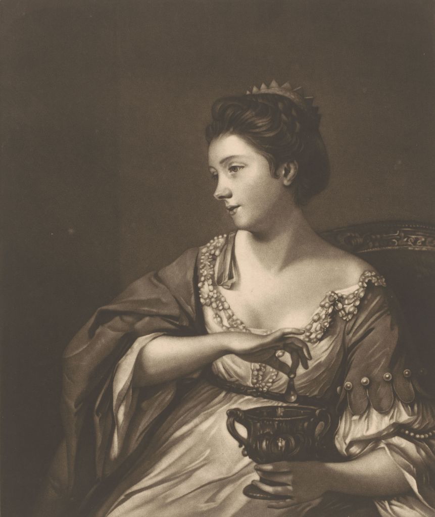 Kitty Fisher portréjáról készült fotó, a kurtizánok szépségtrükkjei cikkhez.