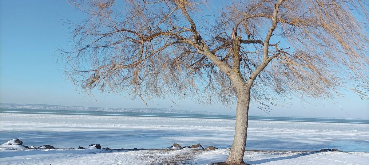 Befagyott a Balaton: szemet gyönyörködtető látvány.