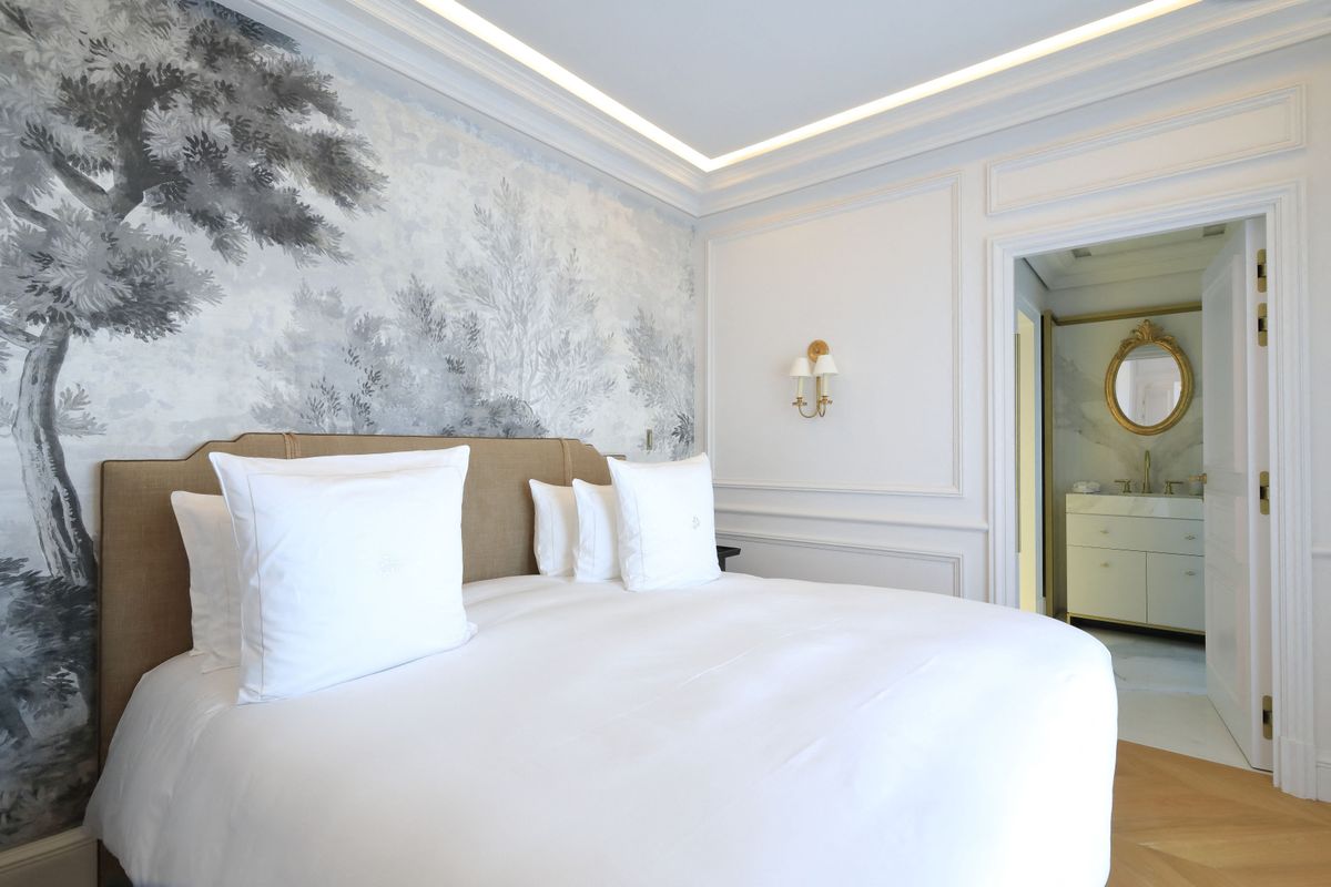 France, Var, Saint Tropez, Airelles hotel / Chateau de la Messardiere, room designed by interior designer Christophe Tollemer (Photo by MAISANT Ludovic / hemis.fr / hemis.fr / Hemis via AFP)