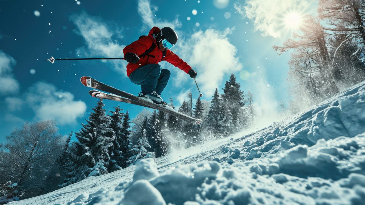 Egy síelő ugrat a hegy oldalon a szikrázó hóban. A síbaleseteket nem érdekli, hogy mekkora neved van. A halál nem válogat.