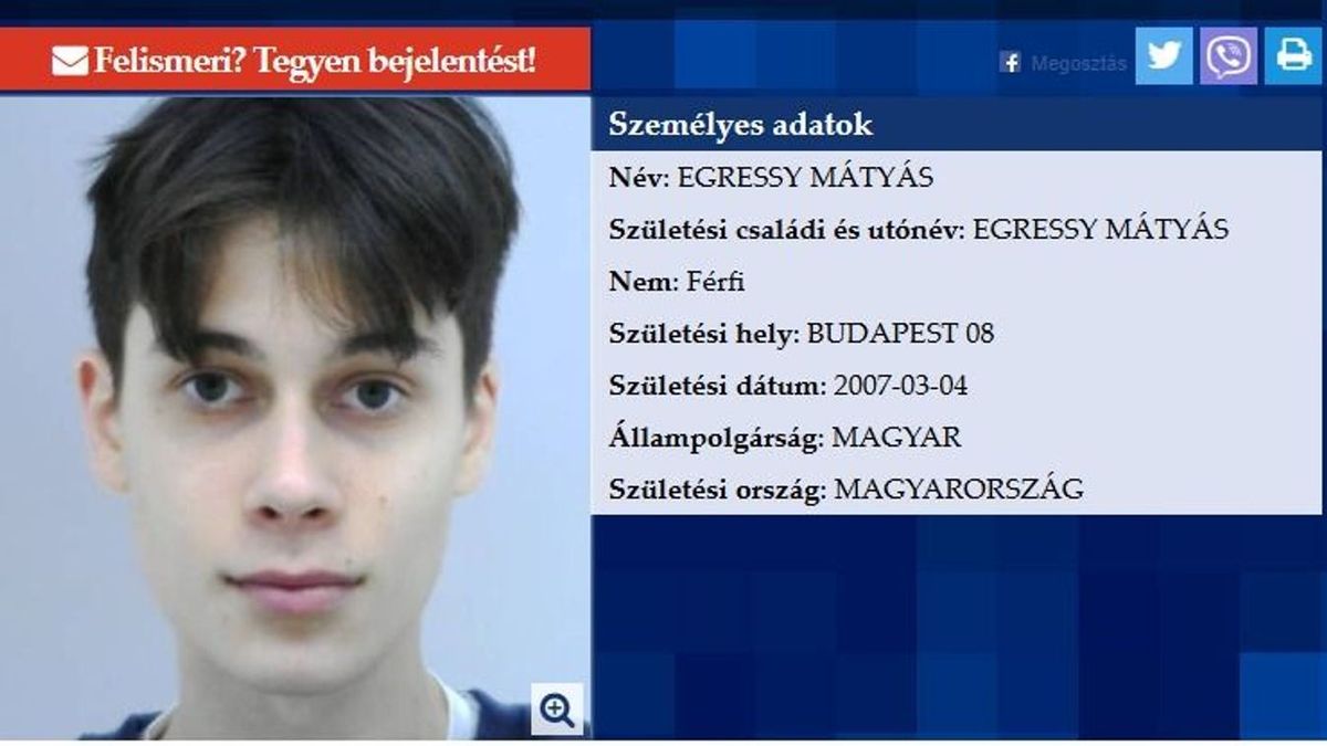 eltűnt Egressy Mátyás