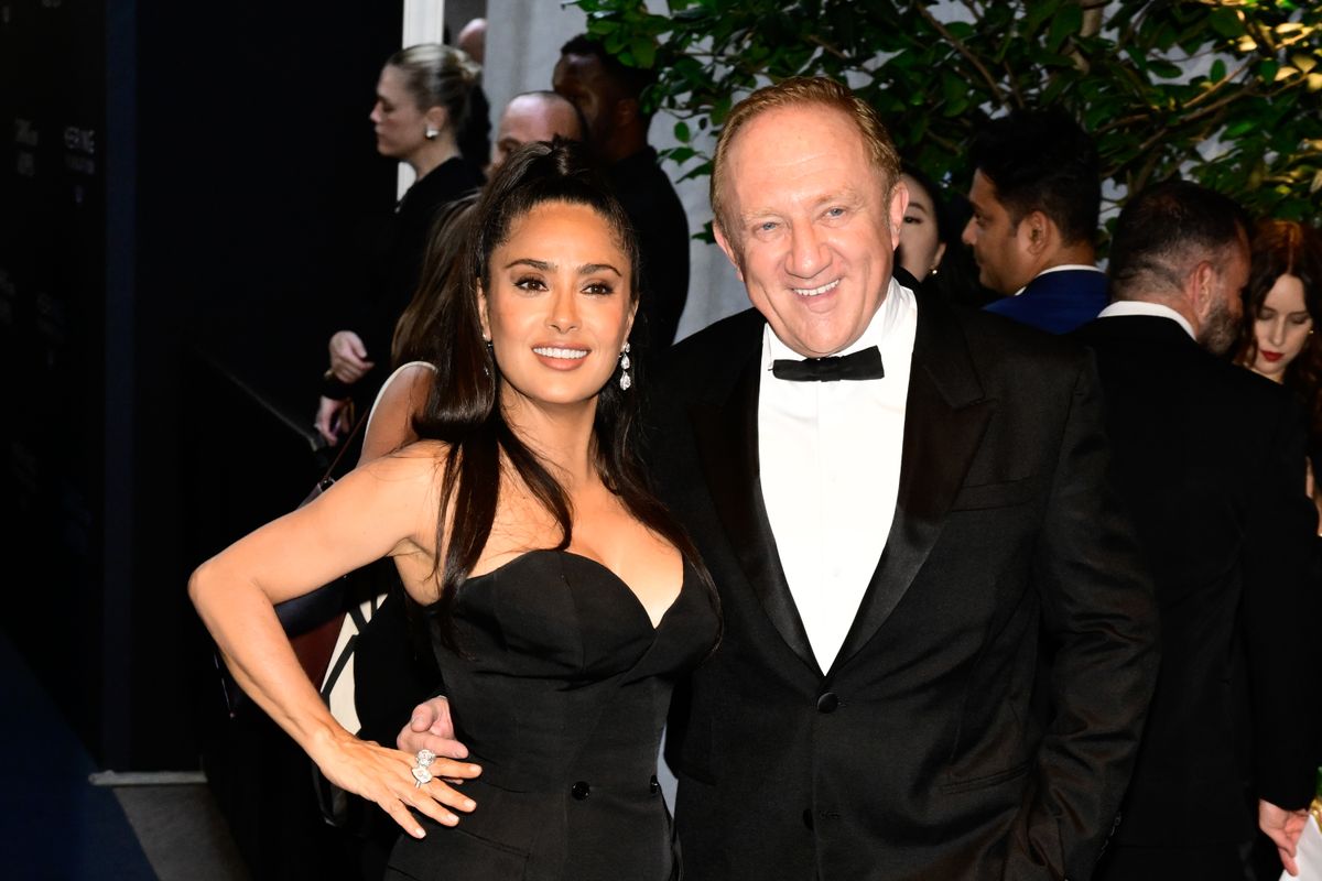 NEW YORK, NEW YORK - SEPTEMBER 11: Salma Hayek Pinault and François-Henri Pinault attends the Kering Foundation's Fourth Annual Caring for Women Dinner on September 11, 2025 in New York City. (Photo by Raymond Hall/GC Images)