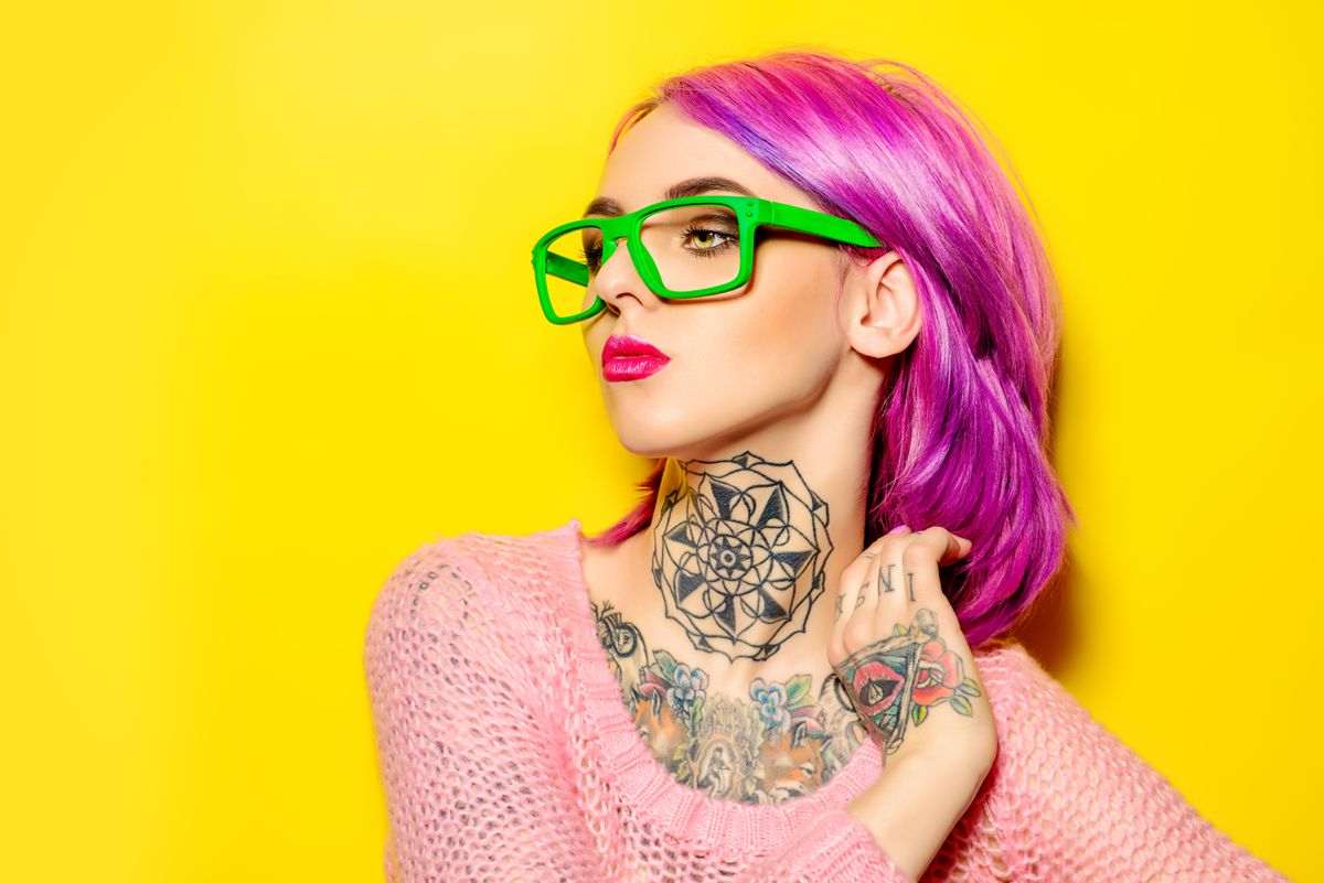 tetoválás, tetovált nő