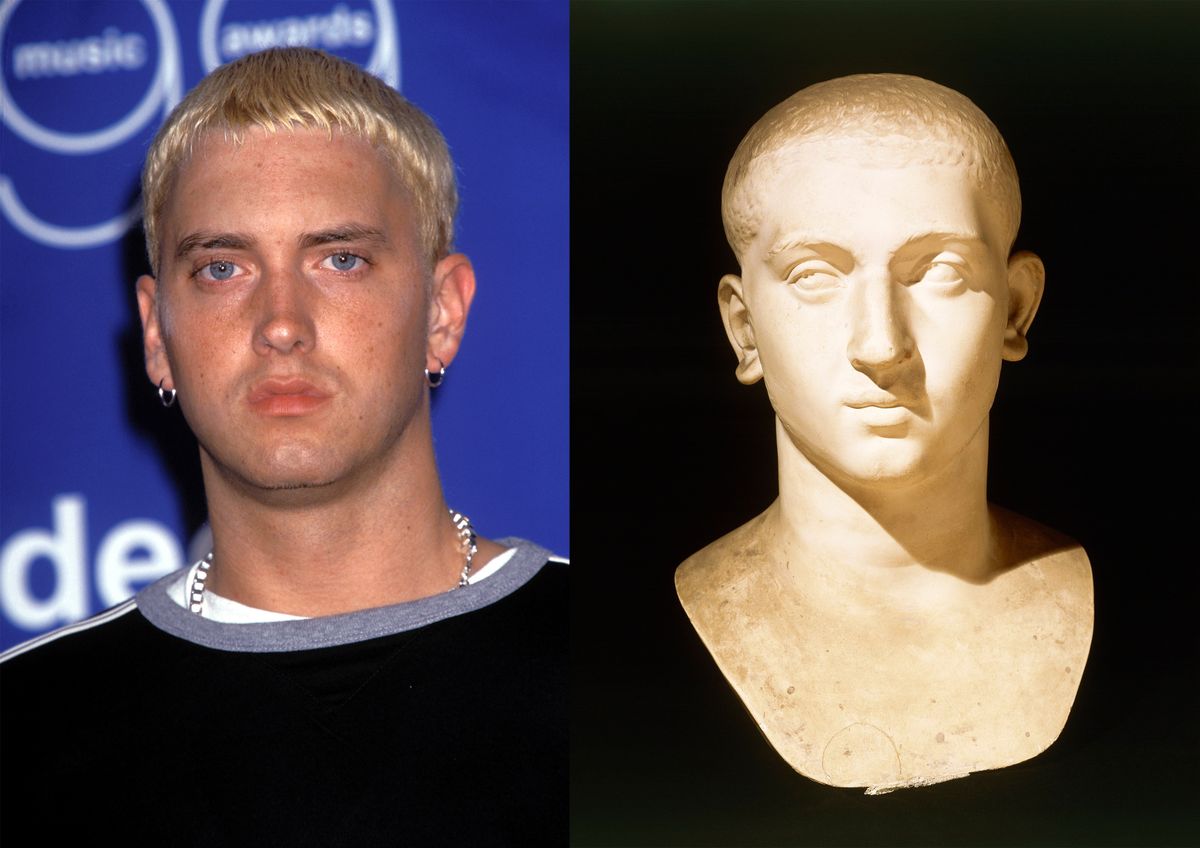 Eminem és hasonmása a hírességek cikkhez.