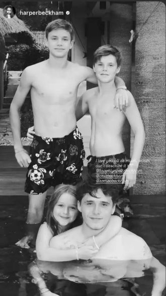 Harper Beckham szorosan magához öleli új képén az elhidegült bátyját, Brooklyn Beckhamet