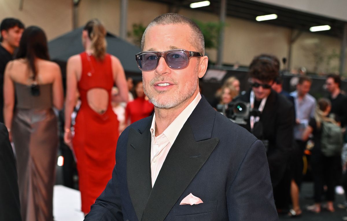NEW YORK, NEW YORK - JUNE 16: Brad Pitt arrives to the "F1" World Premiere in Times Square on June 16, 2025 in New York City. (Photo by James Devaney/GC Images)