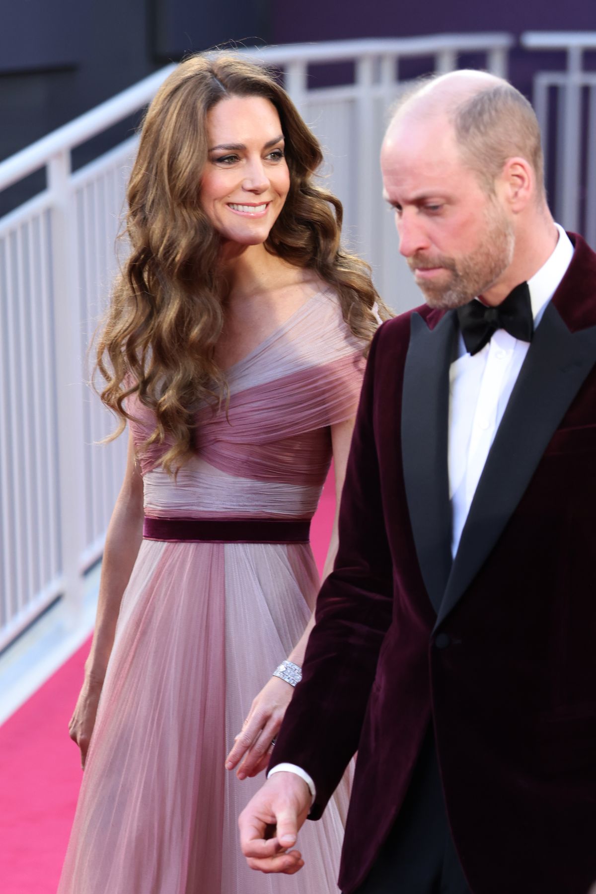 LONDON, ENGLAND - FEBRUARY 22: Catherine, Princess of Wales and Prince William, Prince of Wales attend the 2026 EE BAFTA Film Awards at The Royal Festival Hall on February 22, 2026 in London, England. (Photo by Neil Mockford/FilmMagic)