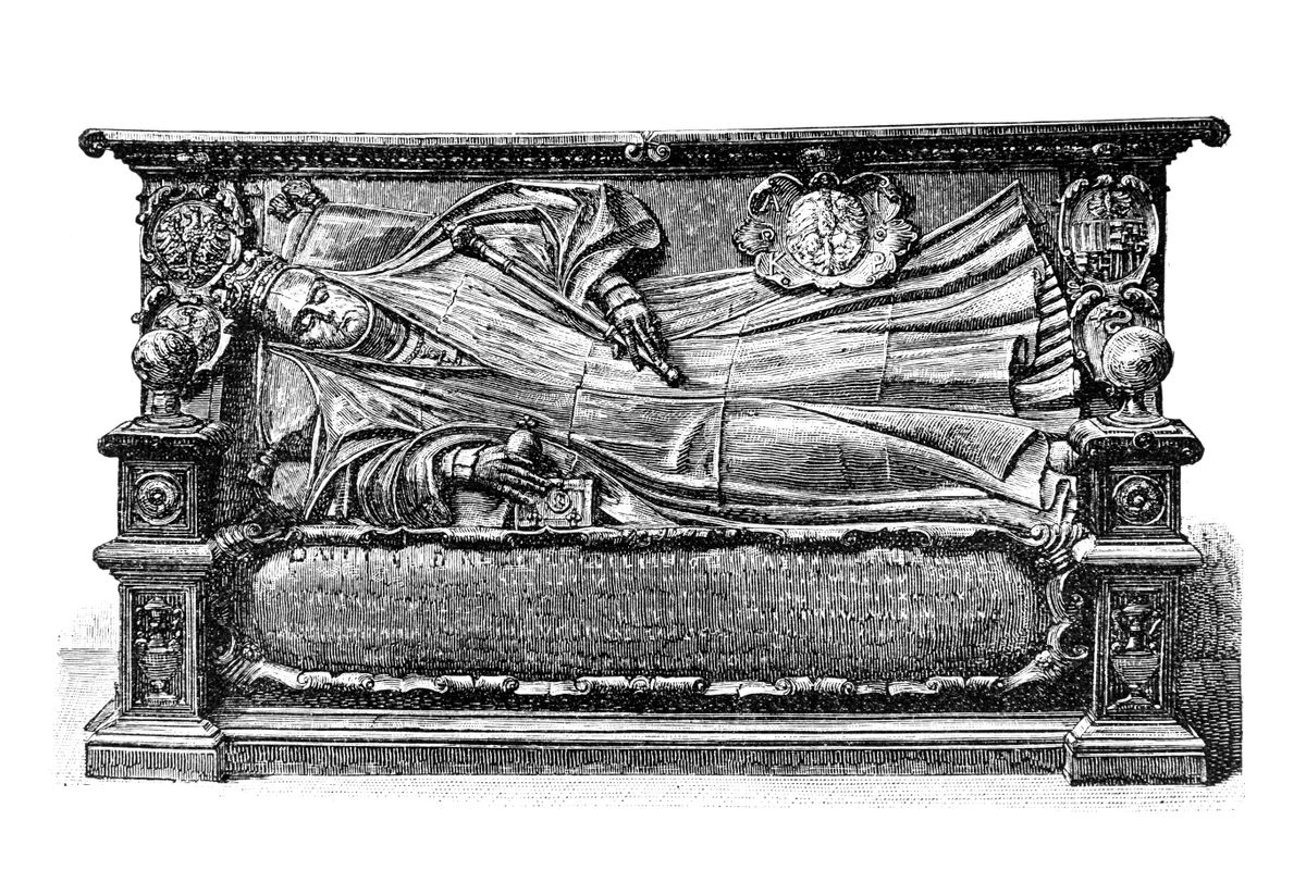 Illustration of a Tomb of Anna Jagiellon in the Krakow Cathedral