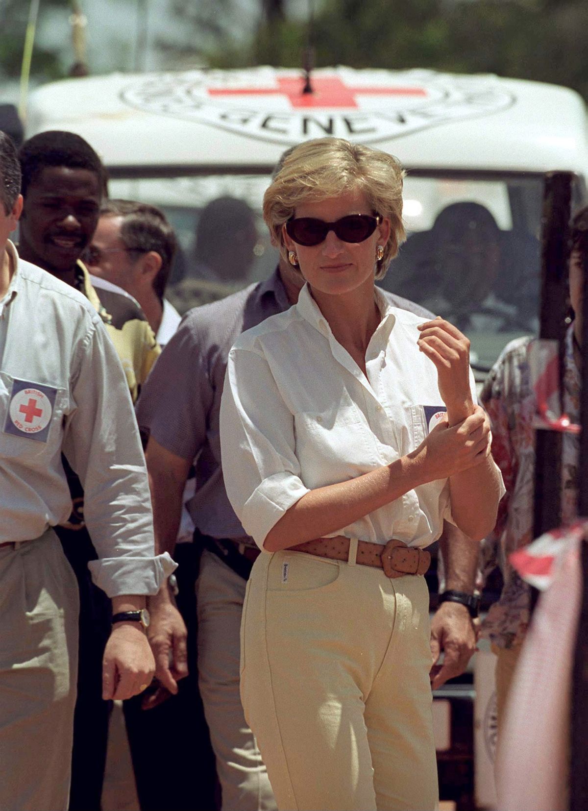 Diana hercegné 1997-ben egy afrikai misszió során