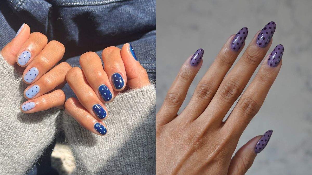 monokróm pöttyös köröm