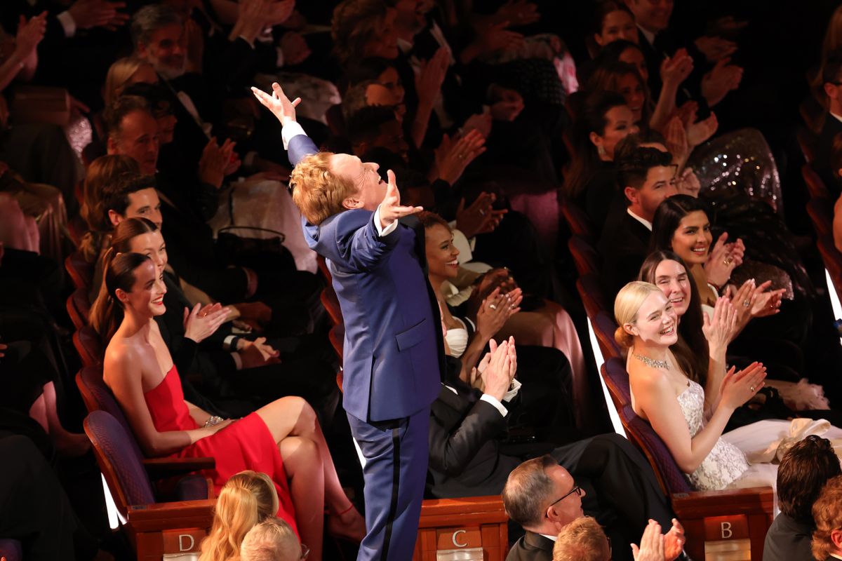 HOLLYWOOD, CALIFORNIA - MARCH 15: Host Conan O'Brien speaks during the 98th Oscars at Dolby Theatre on March 15, 2026 in Hollywood, California. (Photo by Kevin Winter/Getty Images)