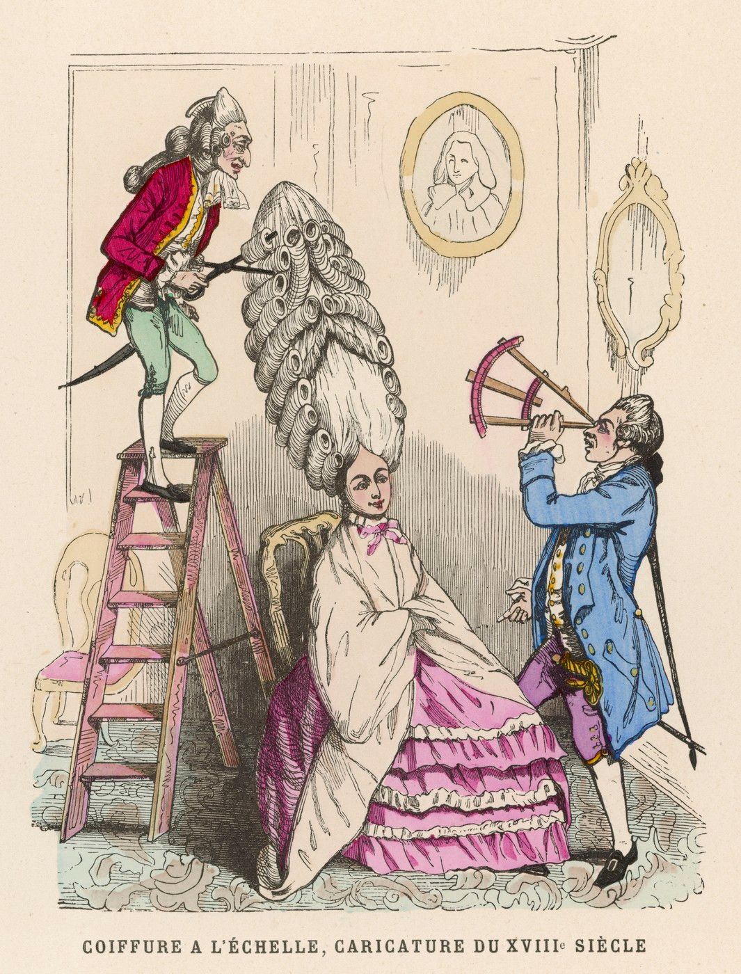 karikatúra a 18. századi parókadivatról