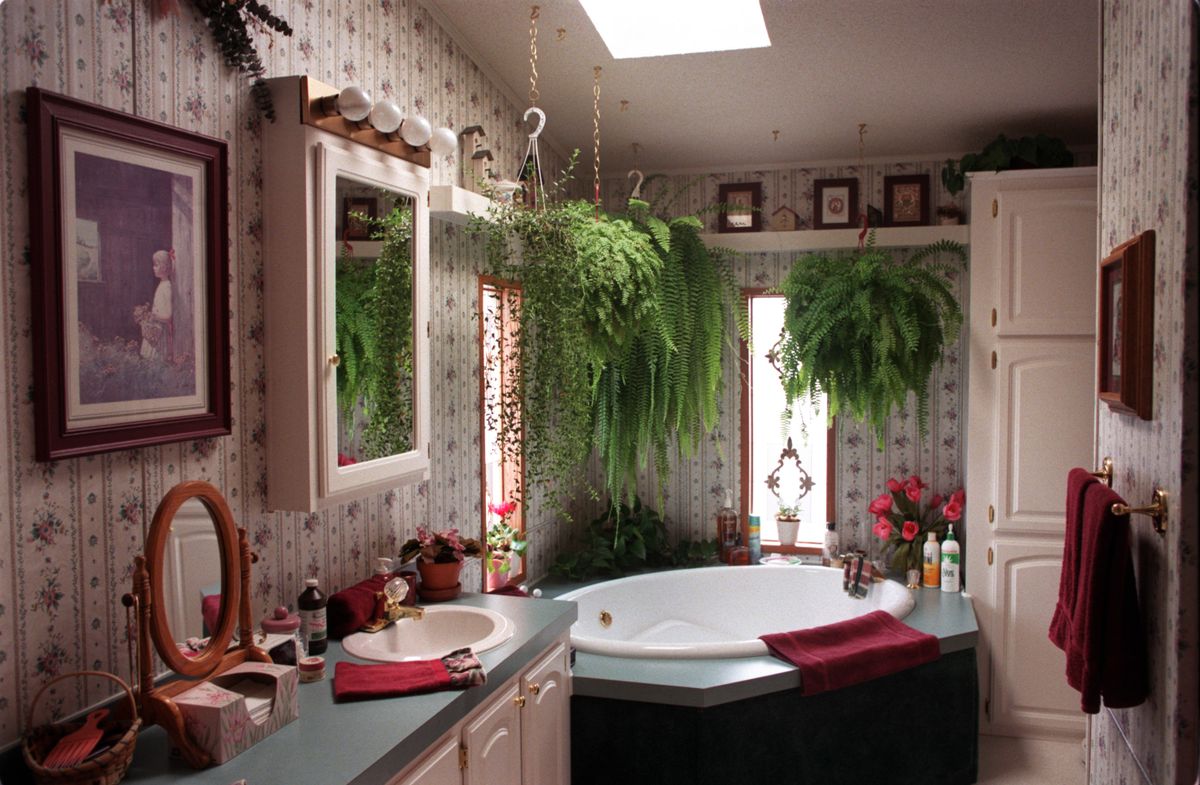 Retró fürdőszoba ötletek: növények