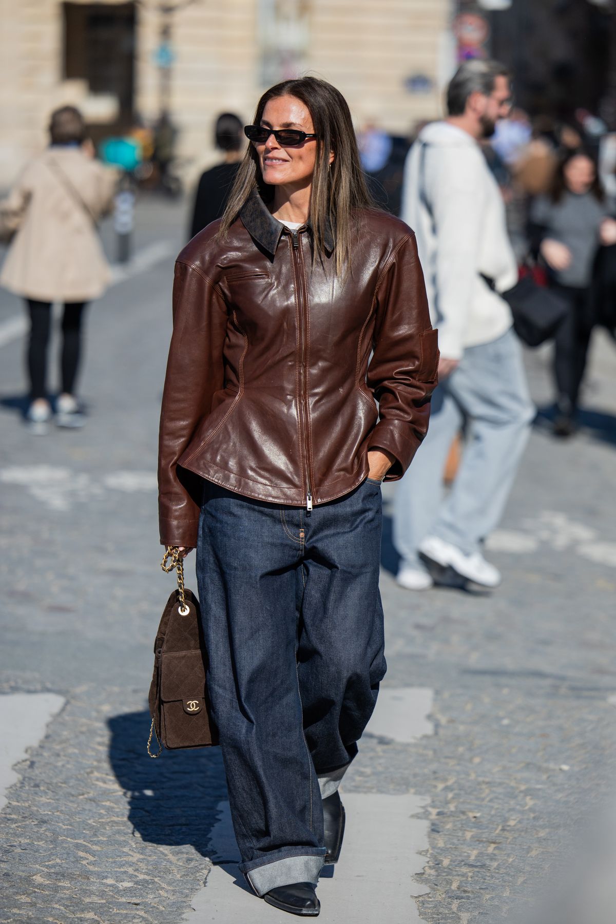 peplumkabát farmerrel