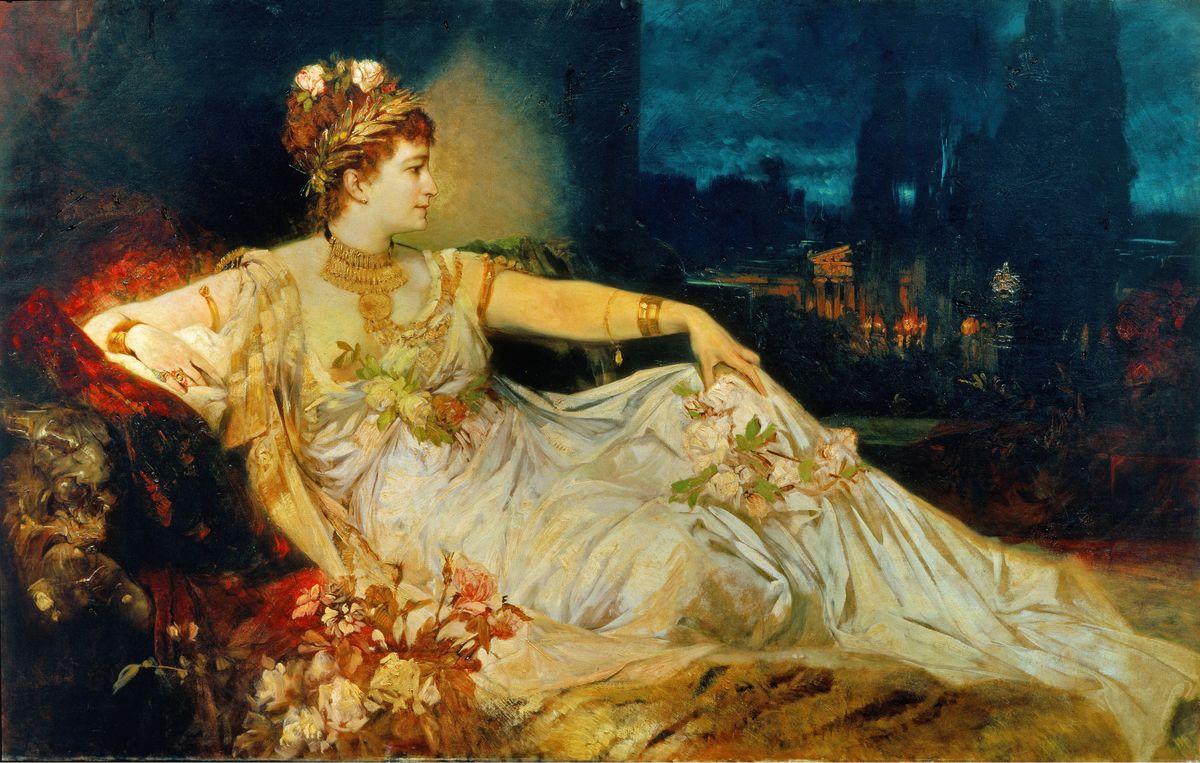 Actress Charlotte Wolter as Messalina. Painting by Hans Makart. Oil on canvas. 1875. (Photo by Imagno/Getty Images)
