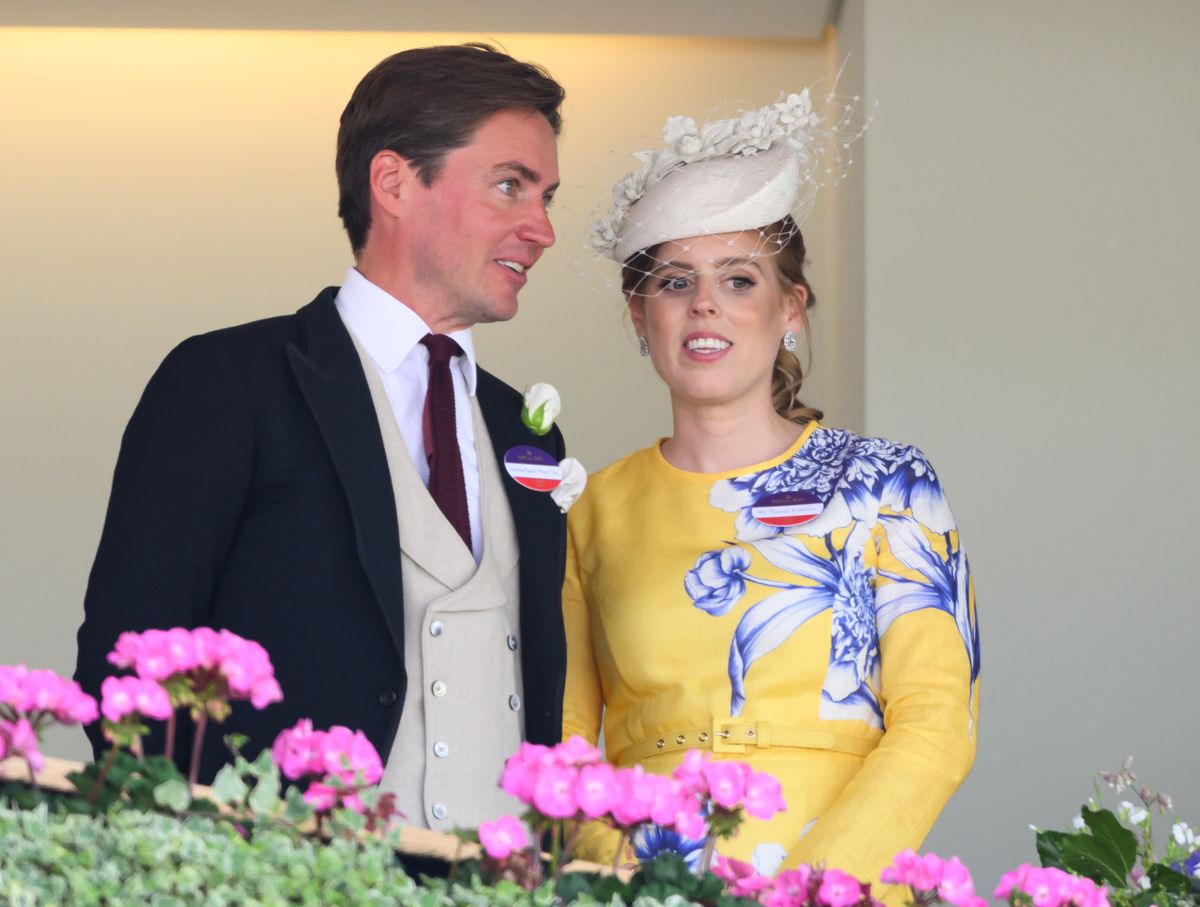 ASCOT, ENGLAND - JUNE 19: Edoardo Mapelli Mozzi and Princess Beatrice of York attend on day three of Royal Ascot at Ascot Racecourse on June 19, 2025 in Ascot, England. (Photo by Karwai Tang/WireImage)