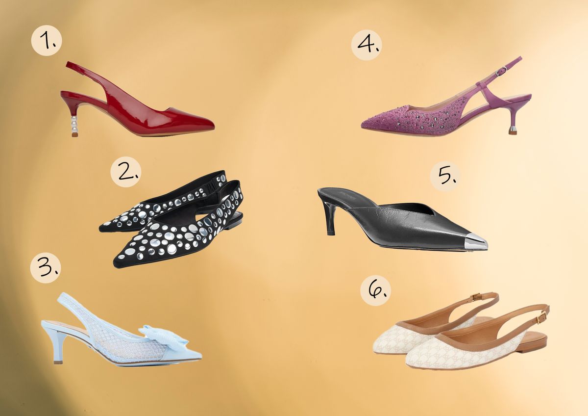 1. Bardi, körömcipő piros, 31 995 Ft
2. SZEGECSES SLINGBACK BALERINACIPŐ
14.995 Ft
3. Bridgerton sling 15 990Ft
4. 64 990 Ft FULL RHINESTONE SLINGBACKS
5. MICHAEL Michael Kors
Kasia farmer papucscipő, 78 000 Ft
6. Lapos, monogramos slingback, 59 990 Ft