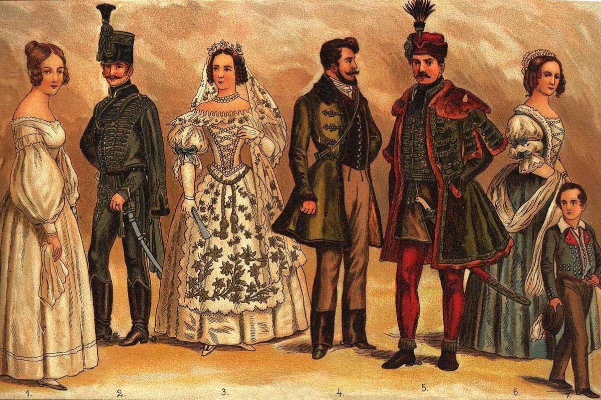 Reformkori hölgyek és urak korabeli viseletben – nőnap alkalmából a 19. századi női világ. A gyerekre úgy tekintettek, hogy mini felnőtt. 