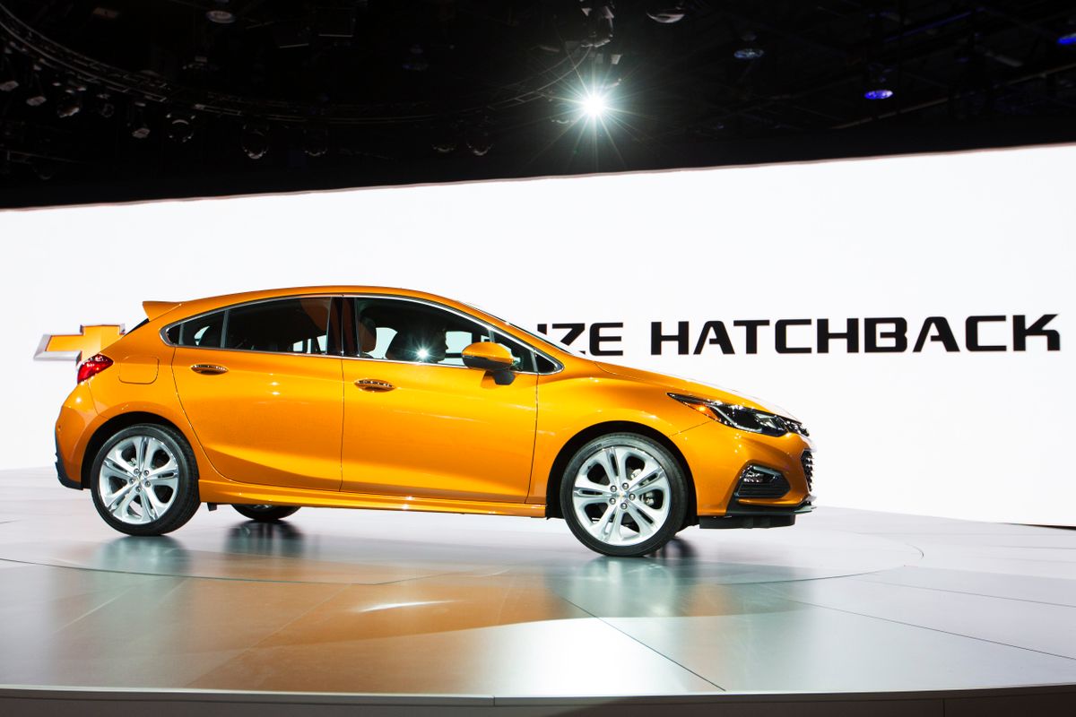 DETROIT, MI - JANUARY 11:  The new 2017 Chevrolet Cruz on display during the North American International Auto Show in Detroit, Michigan. Toronto Star/Todd Korol Toronto Star/Todd Korol        (Todd Korol/Toronto Star via Getty Images)