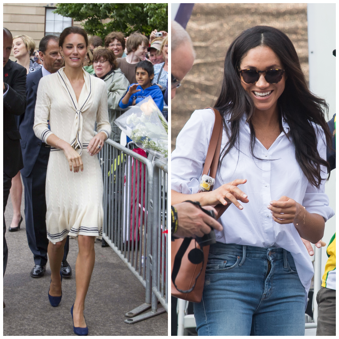 Katalin hercegné 2011-ben, és Megha Markle 2017-ben az Invictus Games-en Kanadában