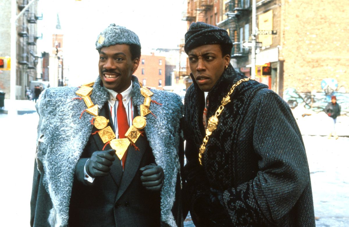 Nov 10, 2000; Hollywood, California, USA; Actors EDDIE MURPHY (Prince Akeem) & ARSENIO HALL (Semmi), his royal companion in Paramount Pictures' 'Coming to America.' 