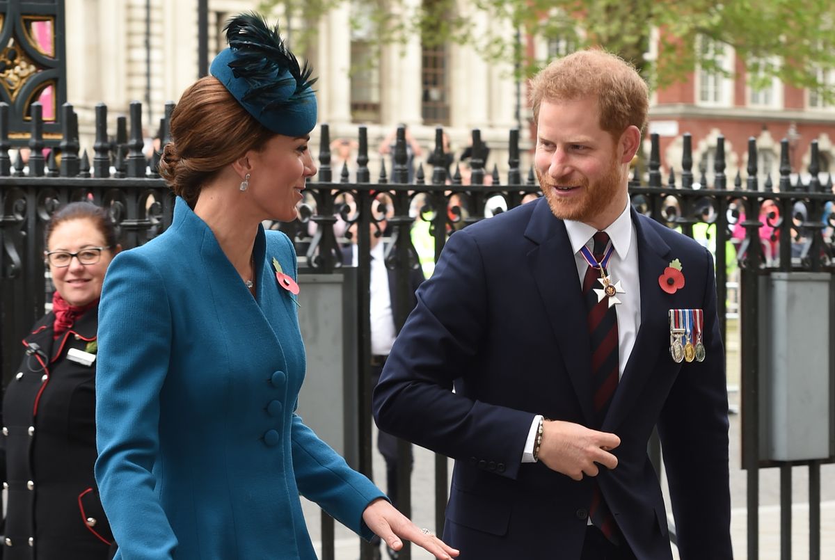 Katalin hercegné és Harry herceg, az ANZAC-napi megemlékezésen és hálaadáskor a westminsteri apátságban 2019. április 25-én Londonban.