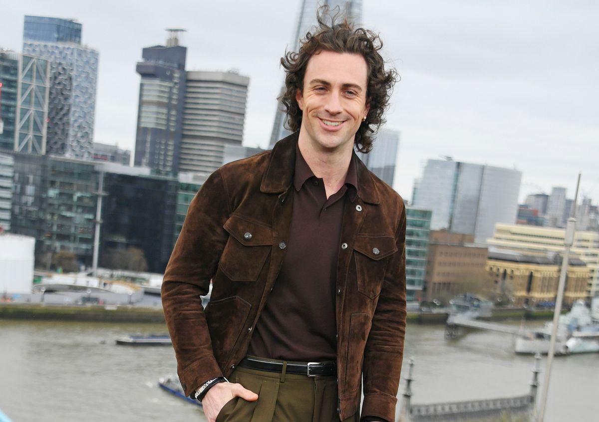 LONDON, ENGLAND - MARCH 27: Aaron Taylor-Johnson attends the "Fuze" photocall at The Tower Hotel on March 27, 2026 in London, England. (Photo by Dave Benett/WireImage)