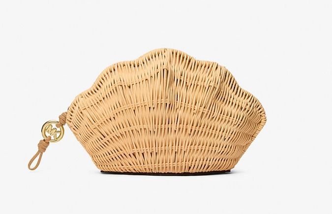 Raffia táska, kagylóalakú