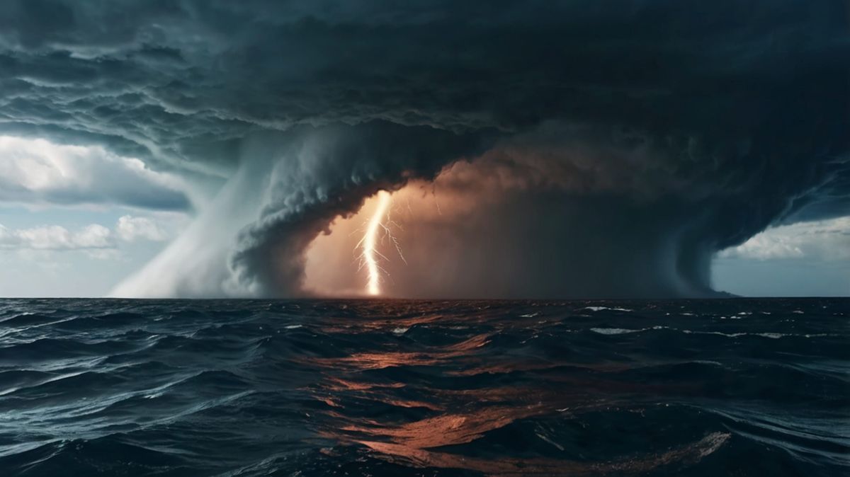 A fotó a Bermuda-háromszögön tomboló hurrikánt ábrázolja.