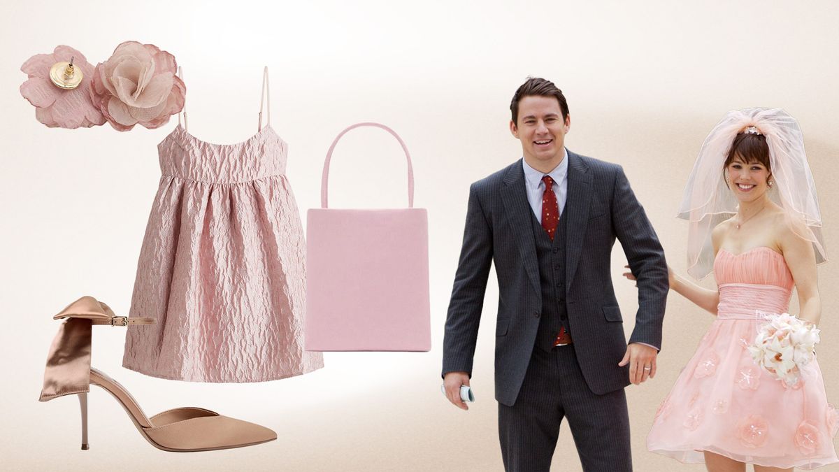 Rachel McAdams rózsaszín esküvői ruhája