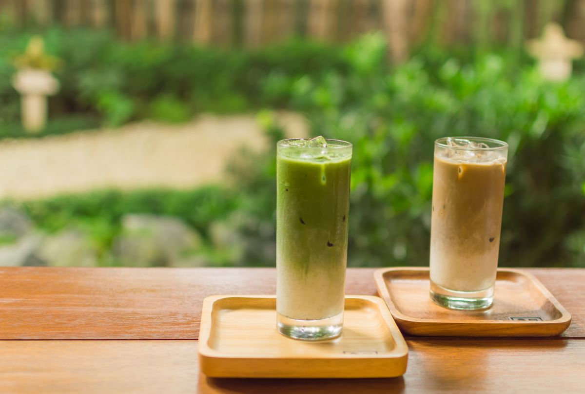 hojicha latte, matcha 
