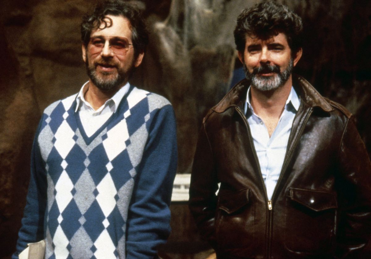 Indiana Jones and the Last Crusade
Year : 1989 - USA
Director : Steven Spielberg
Steven Spielberg, George Lucas
Shooting picture

Restricted to editorial use. See caption for more information about restrictions.
It is forbidden to reproduce the photograph out of context of the promotion of the film. It must be credited to the Film Company and/or the photographer assigned by or authorized by/allowed on the set by the Film Company. Restricted to Editorial Use. Photo12 does not grant publicity rights of the persons represented. (Photo by 7e Art/Lucasfilm / Photo12 via AFP)