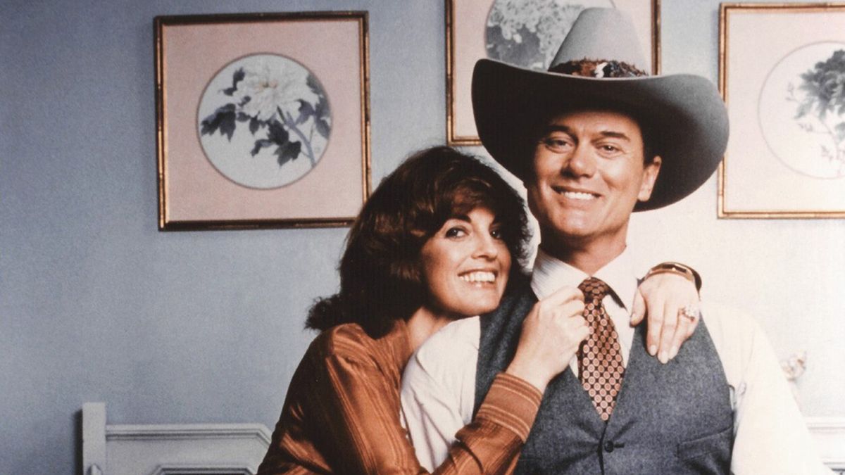 Linda Gray és Larry Hagman, Dallas fogatása.