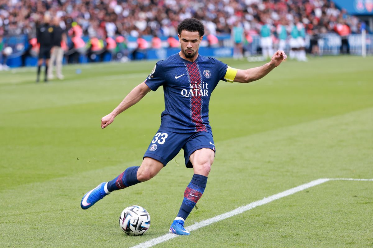 PARIS, FRANCE - MAY 2: Warren Zaire-Emery of PSG during the Ligue 1 McDonald's football match between Paris Saint-Germain (PSG) and FC Lorient at Parc des Princes stadium on May 2, 2026 in Paris, France. (Photo by Jean Catuffe/Getty Images)