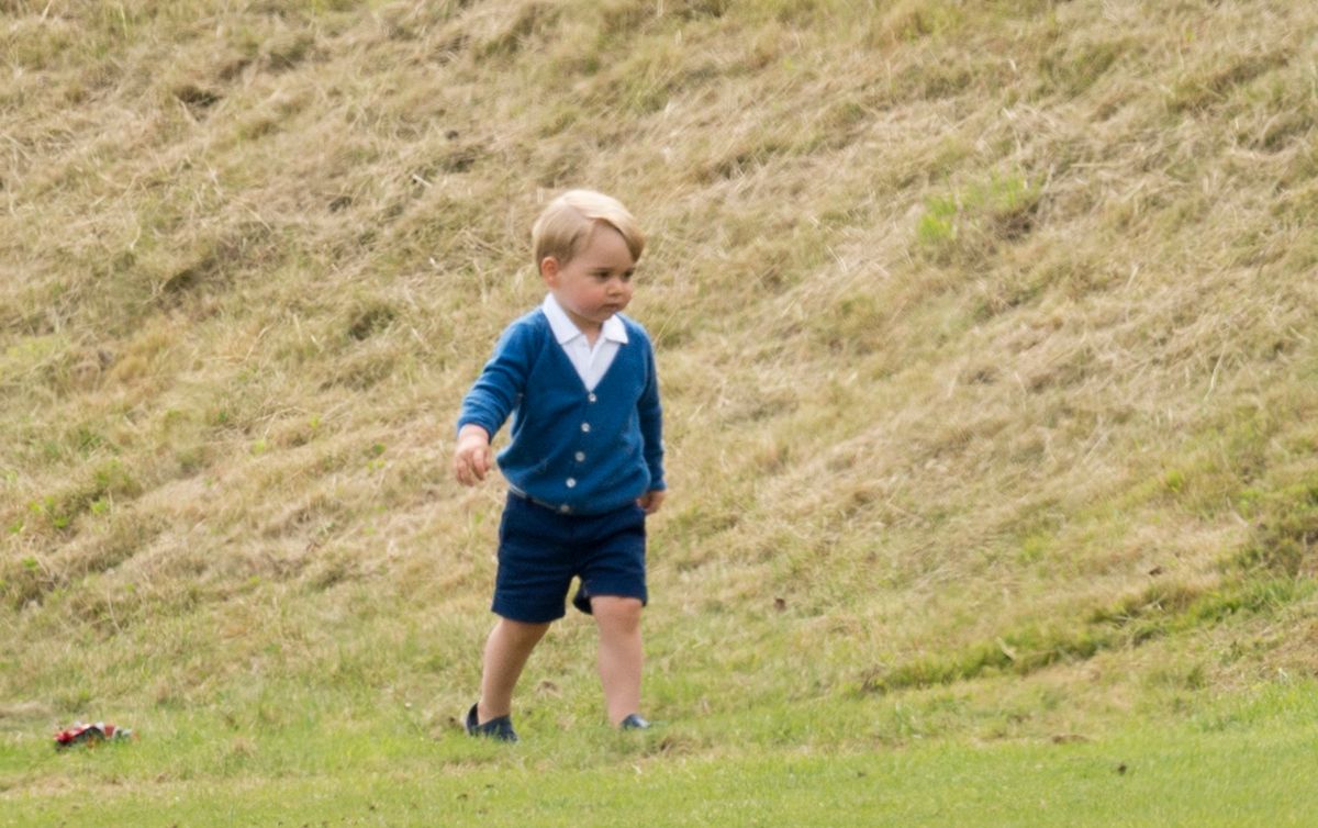 TETBURY, ENGLAND - JUNE 14:  Prince George of Cambridge attends the Gigaset Charity Polo Match at Beaufort Polo Club on June 14, 2015 in Tetbury, England.  (Photo by Mark Cuthbert/UK Press via Getty Images)