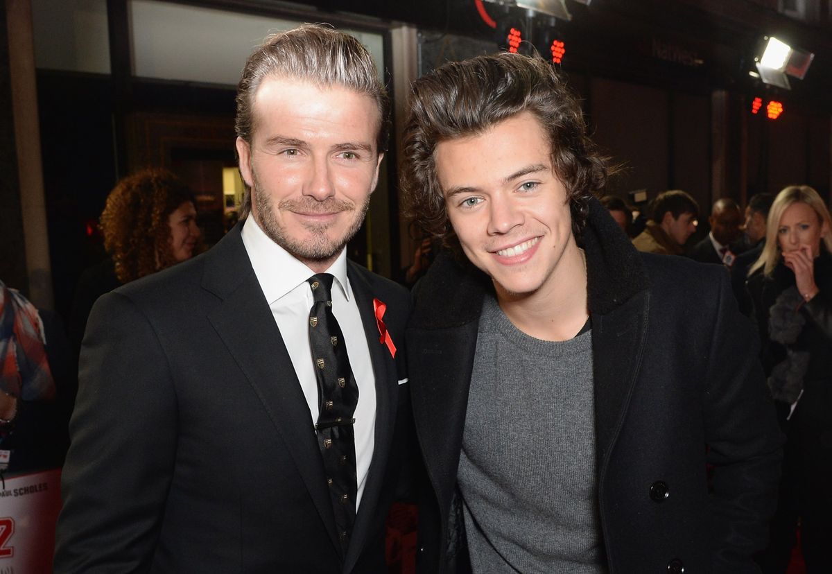 férfi hírességek: David Beckham és Harry Styles 2013-ban