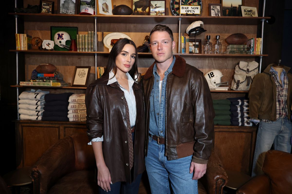 SAN FRANCISCO, CALIFORNIA - FEBRUARY 07: (L-R) Olivia Culpo and Christian McCaffrey attend Abercrombie & Fitch's Star-Studded Fashion Presentation at the Super Bowl as “Official Fashion Partner of the NFL" on February 07, 2026 in San Francisco, California. (Photo by Frazer Harrison/Getty Images for Abercrombie & Fitch)
