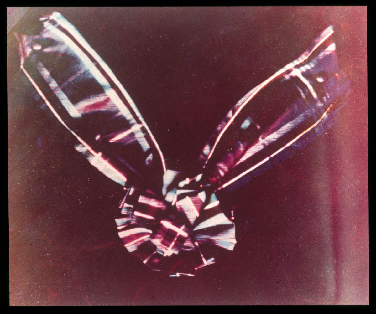 UNITED KINGDOM : Modern (c 1937) Vivex colour print made from what is believed to be the first set of tri-colour separation negatives made by Scottish physicist James Clerk Maxwell (1831-1879) in 1859-1862. (Photo by SSPL/Getty Images)