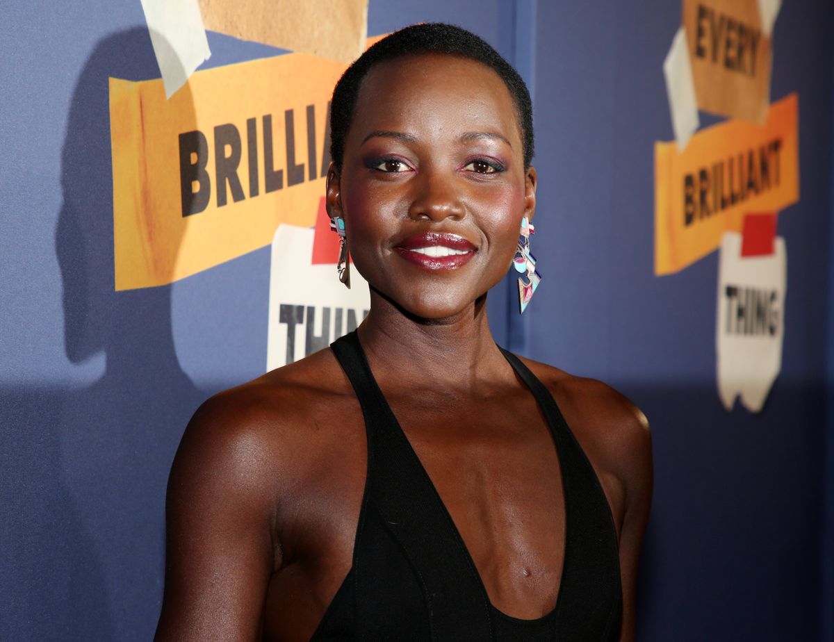 NEW YORK, NEW YORK - MARCH 12: Lupita Nyong'o poses during the opening night of the play "Every Brilliant Thing" on Broadway at The Hudson Theatre on March 12, 2026 in New York City. (Photo by Bruce Glikas/WireImage)