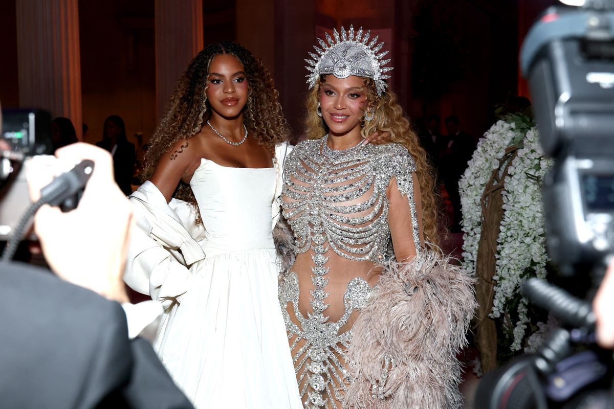 NEW YORK, NEW YORK - MAY 04: (L-R) Blue Ivy Carter and Beyoncé attend the 2026 Met Gala celebrating "Costume Art" at the Metropolitan Museum of Art on May 04, 2026 in New York City.  (Photo by Cindy Ord/MG26/Getty Images for The Met Museum/Vogue)