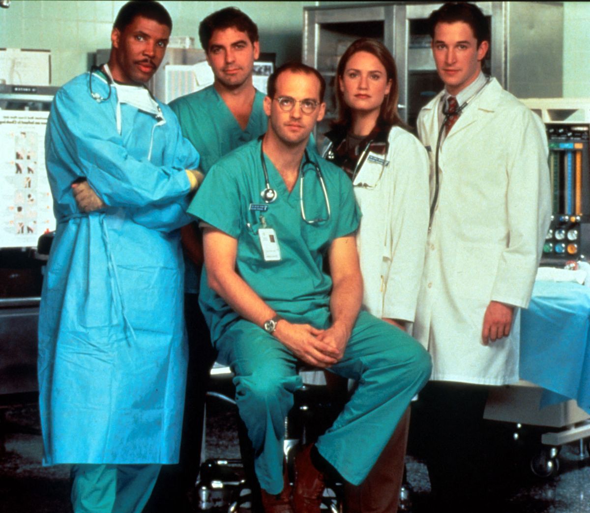 ER
TV Series 1994 - 2009 USA
George Clooney, Anthony Edwards, Eriq Lasalle, Noah Wyle (Photo by Archives du 7eme Art / Photo12 via AFP)