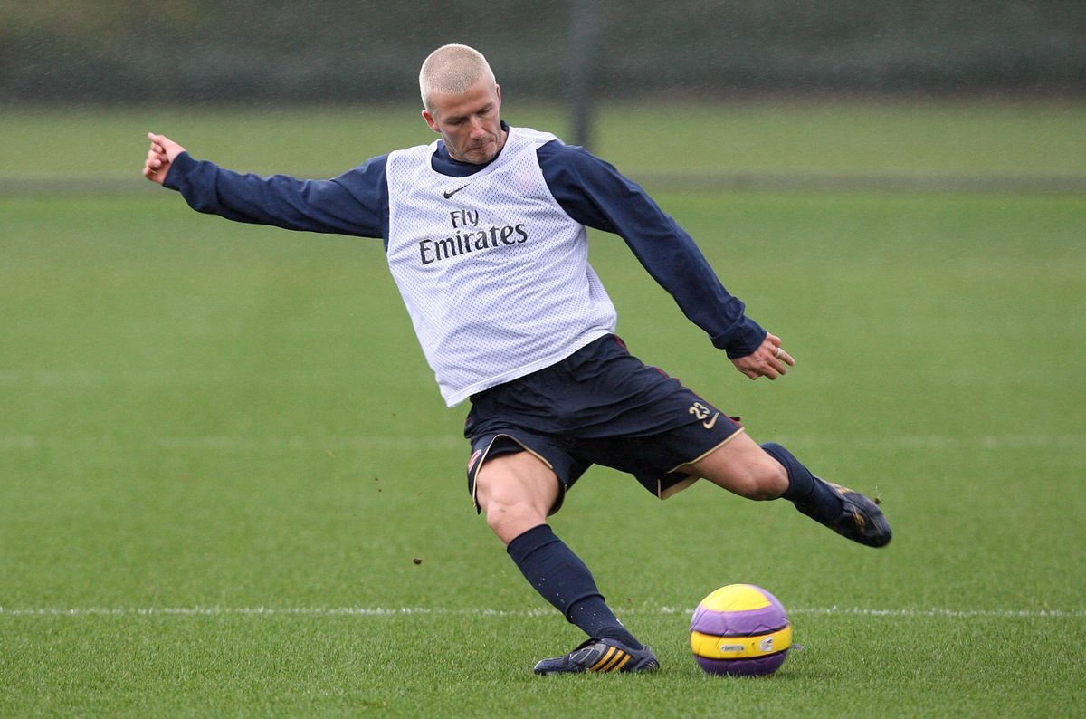 David Beckham mikor az Arsenalnál focizott.