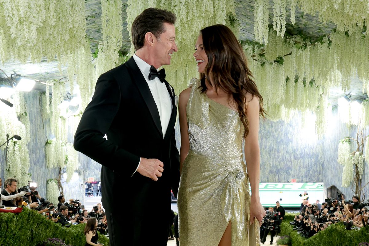 NEW YORK, NEW YORK - MAY 04: (L-R) Hugh Jackman and Sutton Foster attend the 2026 Met Gala celebrating "Costume Art" at the Metropolitan Museum of Art on May 04, 2026 in New York City. (Photo by Kevin Mazur/MG26/Getty Images for The Met Museum/Vogue)