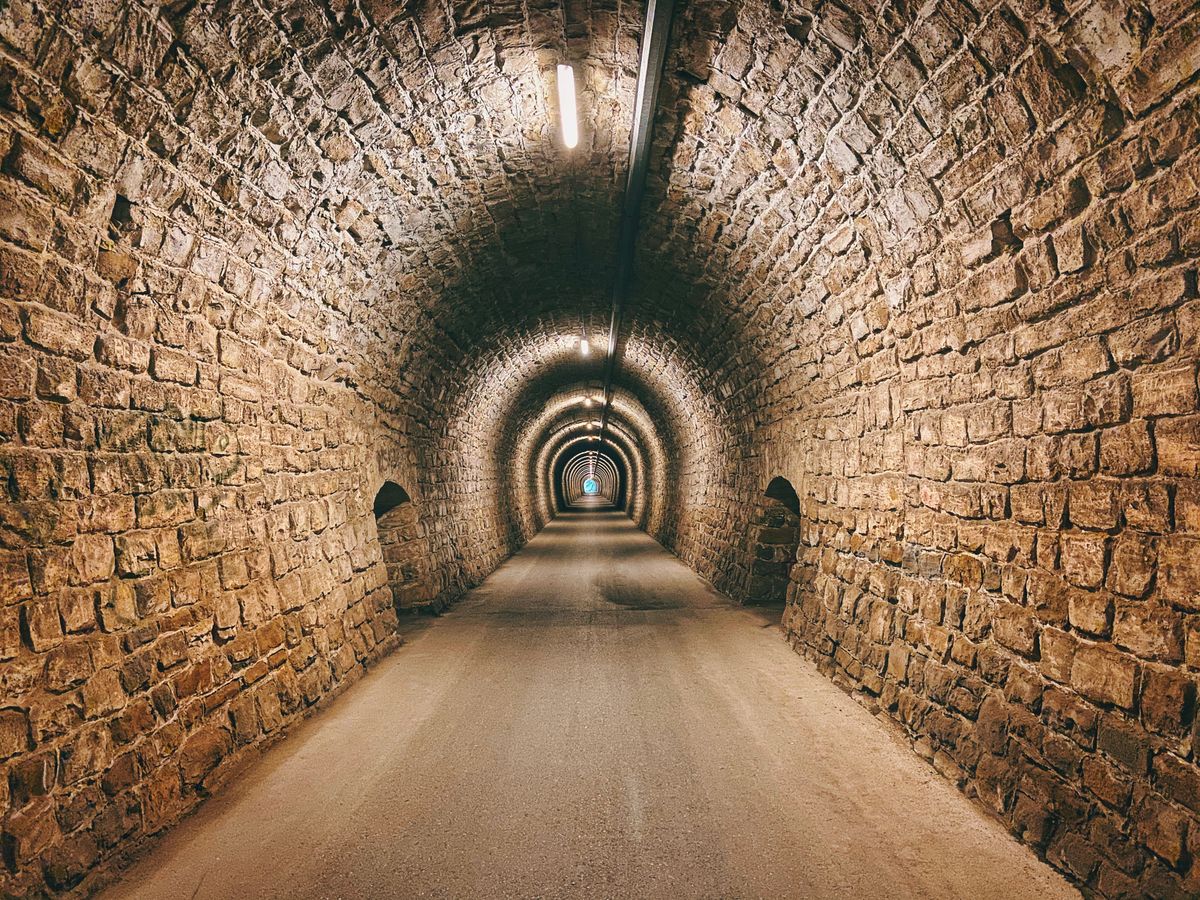 Tunnel Valeta in Portorož, Slovenia. Architecture. Backgrounds.