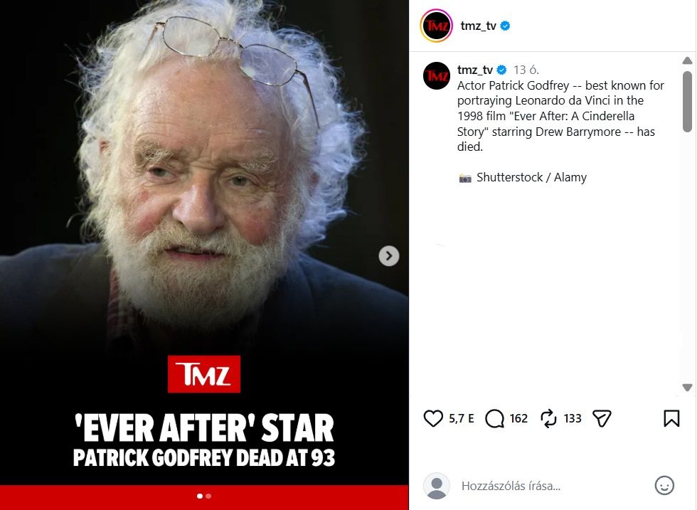 Meghalt Patrick Godfrey, ismert brit karakterszínész