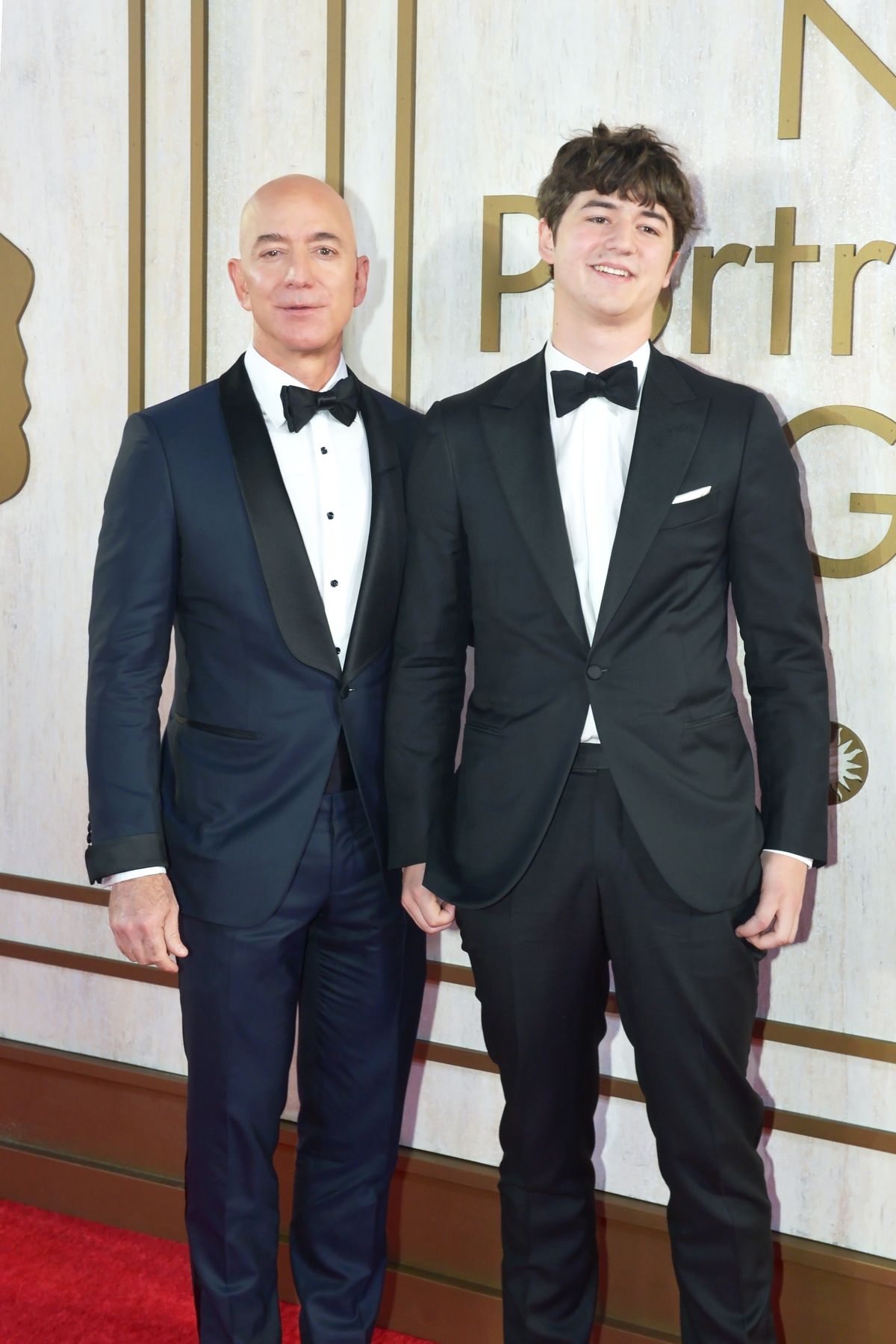 WASHINGTON, DC - NOVEMBER 17: Jeff Bezos and his son, Preston Bezos, attend the 2019 American Portrait Gala at the Smithsonian National Portrait Gallery on November 17, 2019 in Washington, DC. (Photo by Shannon Finney/Getty Images)